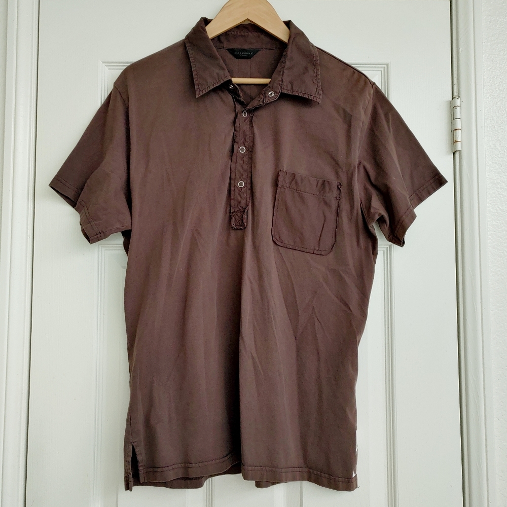 Short Sleeve Brown Jersey Polo Shirt